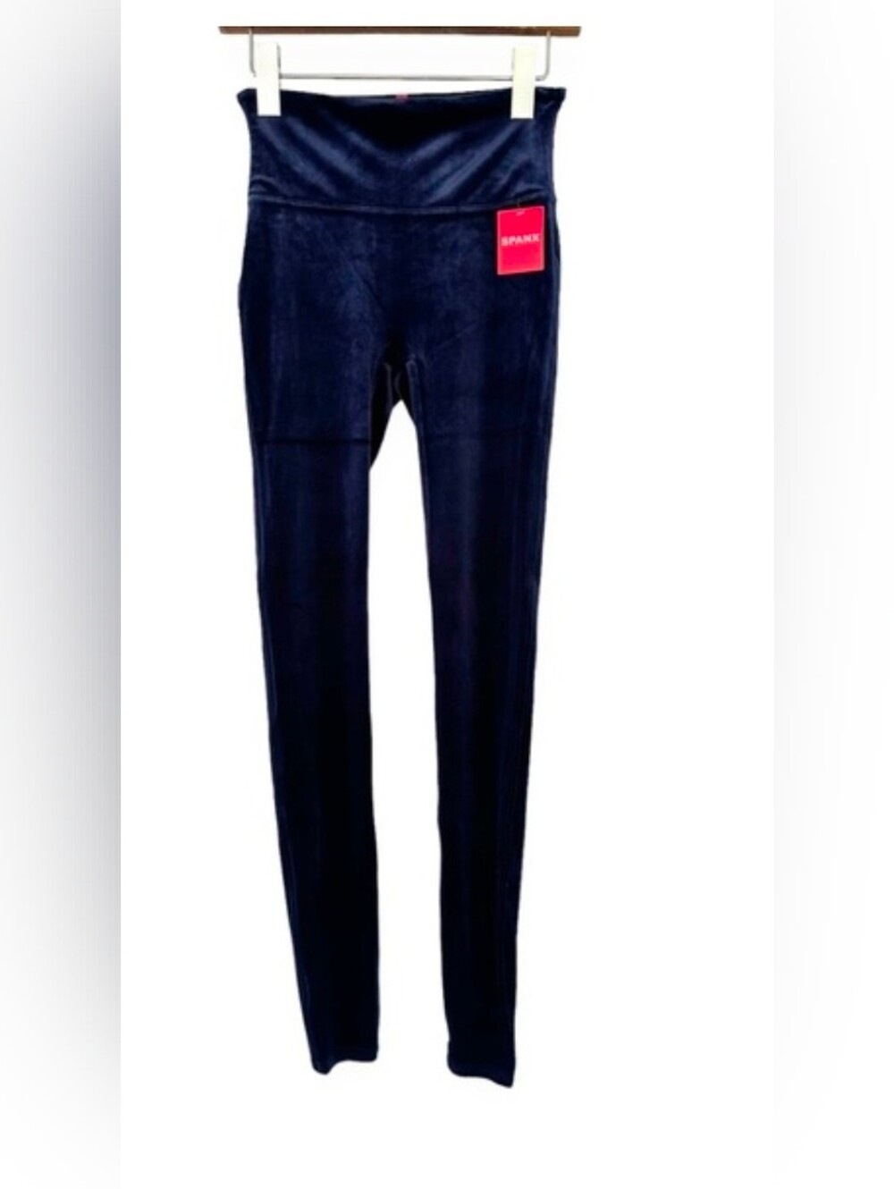 Spanx Velvet Leggings Black L Tummy Control Panel High Waist.